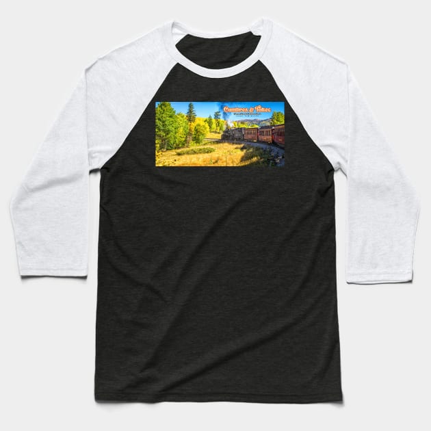 Cumbres and Toltec Narrow Gauge Railroad Route Baseball T-Shirt by Gestalt Imagery